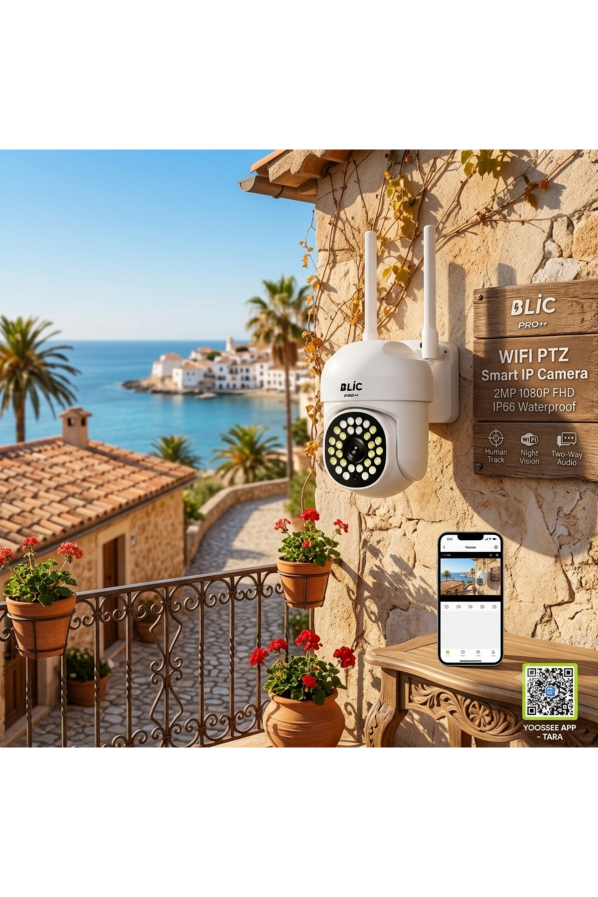 2.4G Wifi Bağlantılı 355 Derece Dönebilen 2mp Full HD 1080p Akıllı IP Kamera