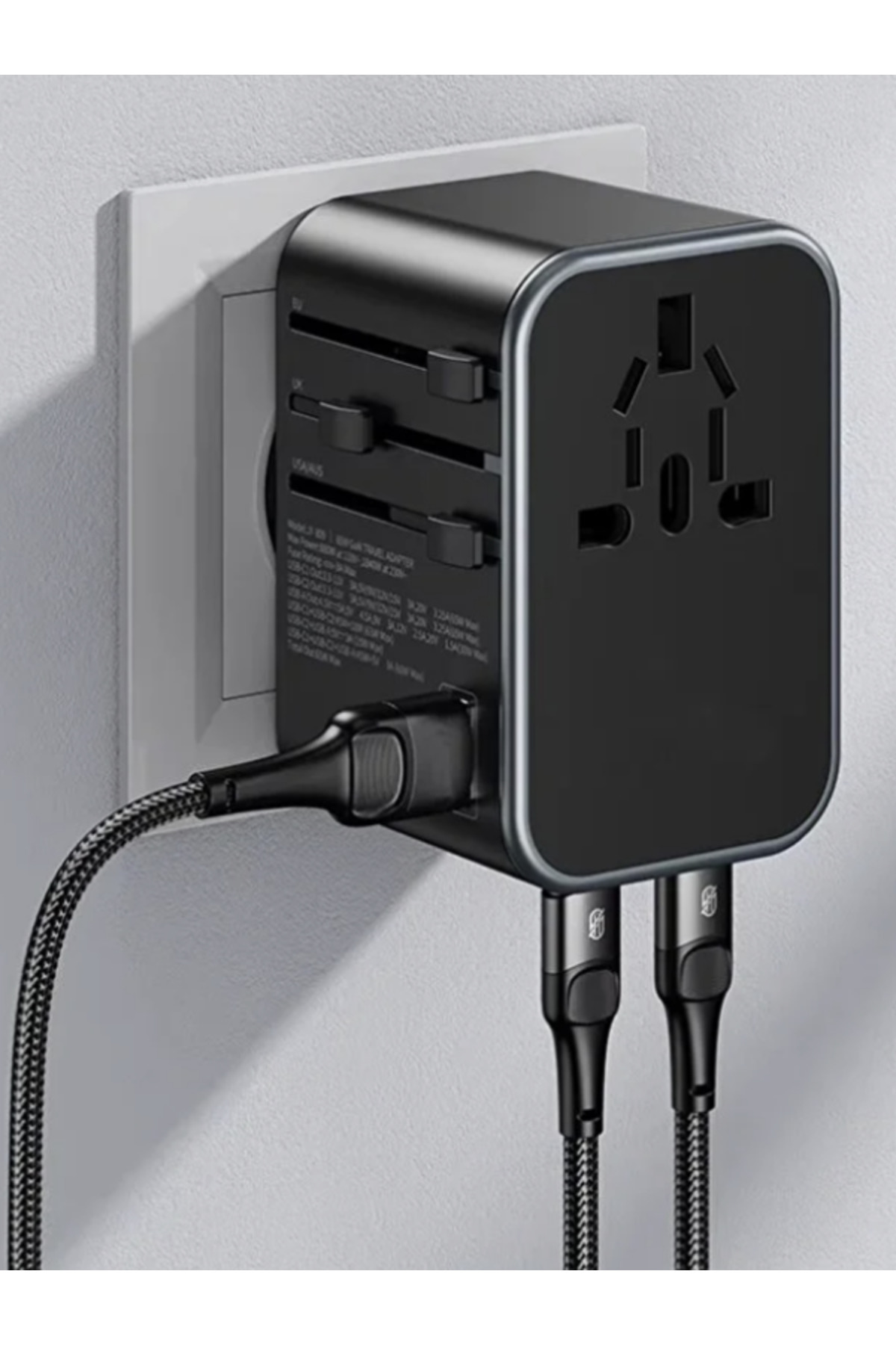 25w Evrensel Seyahat Şarj Adaptörü Fiş Priz Dönüştürücü /1xusb/2xtype-c/1xac