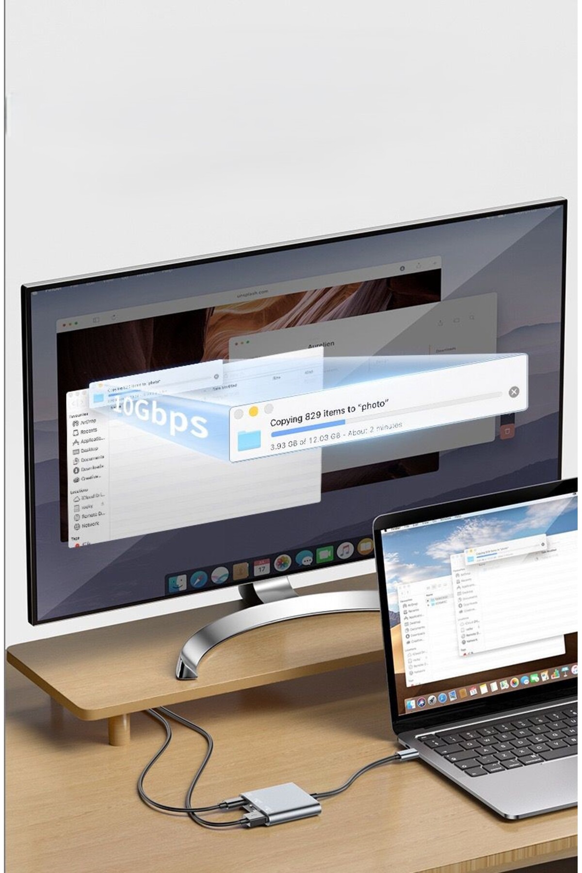 3 in 1 1x USB 1x HDMI 1x Type-C Çıkışlı USB C Hub Çoklayıcı Görüntü ve Veri Aktarıcı