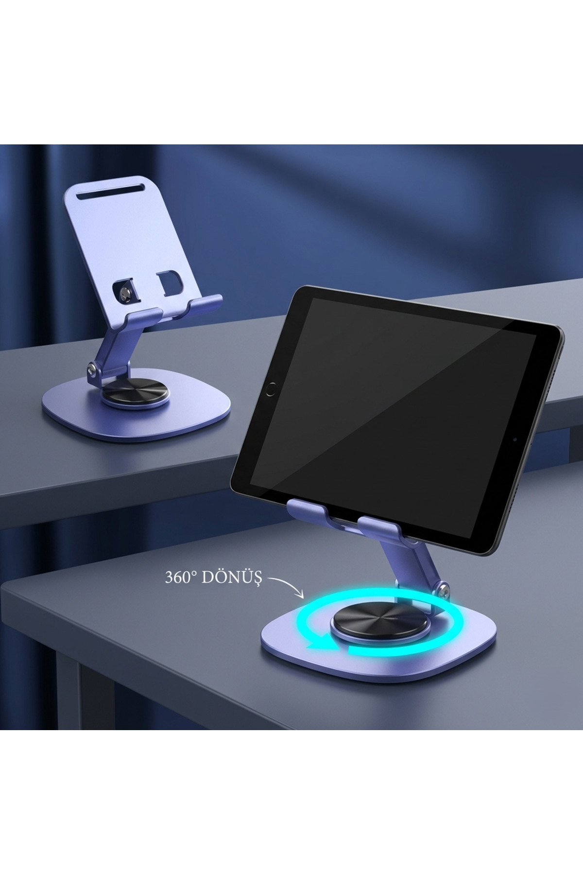 360° Dönebilen Katlanabilir Metal Telefon Tablet Stand Ayarlanabilir Alüminyum Masaüstü Tutucu