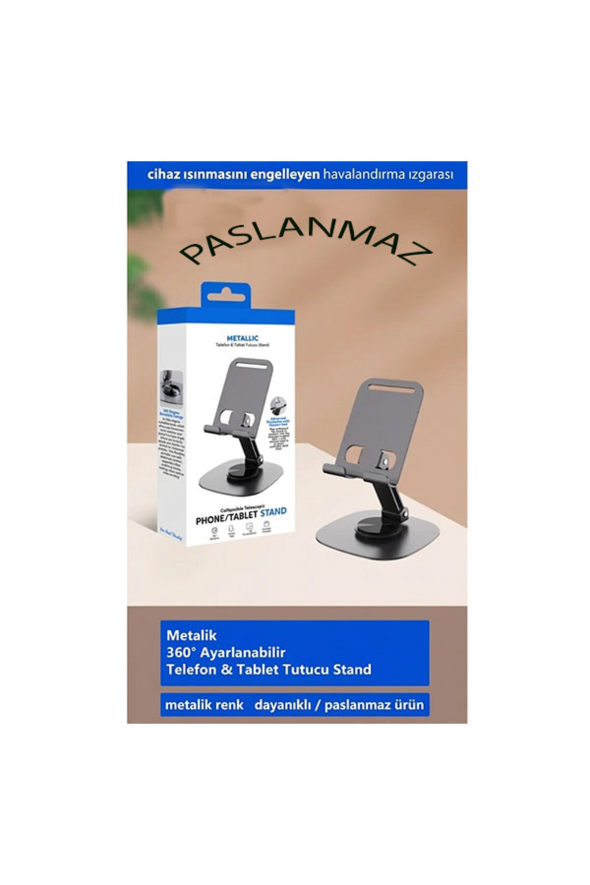360° Dönebilen Katlanabilir Metal Telefon Tablet Stand Ayarlanabilir Alüminyum Masaüstü Tutucu