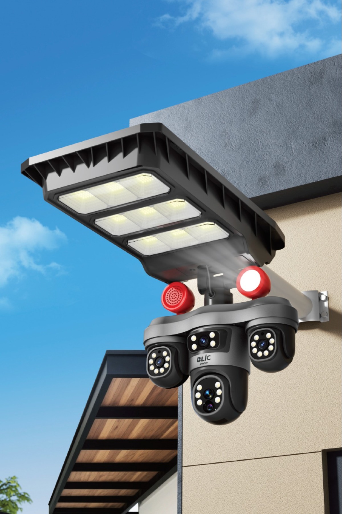 4G LTE, 13Watt 3+3+3 9mp Full HD Solar Panelli IP Kamera