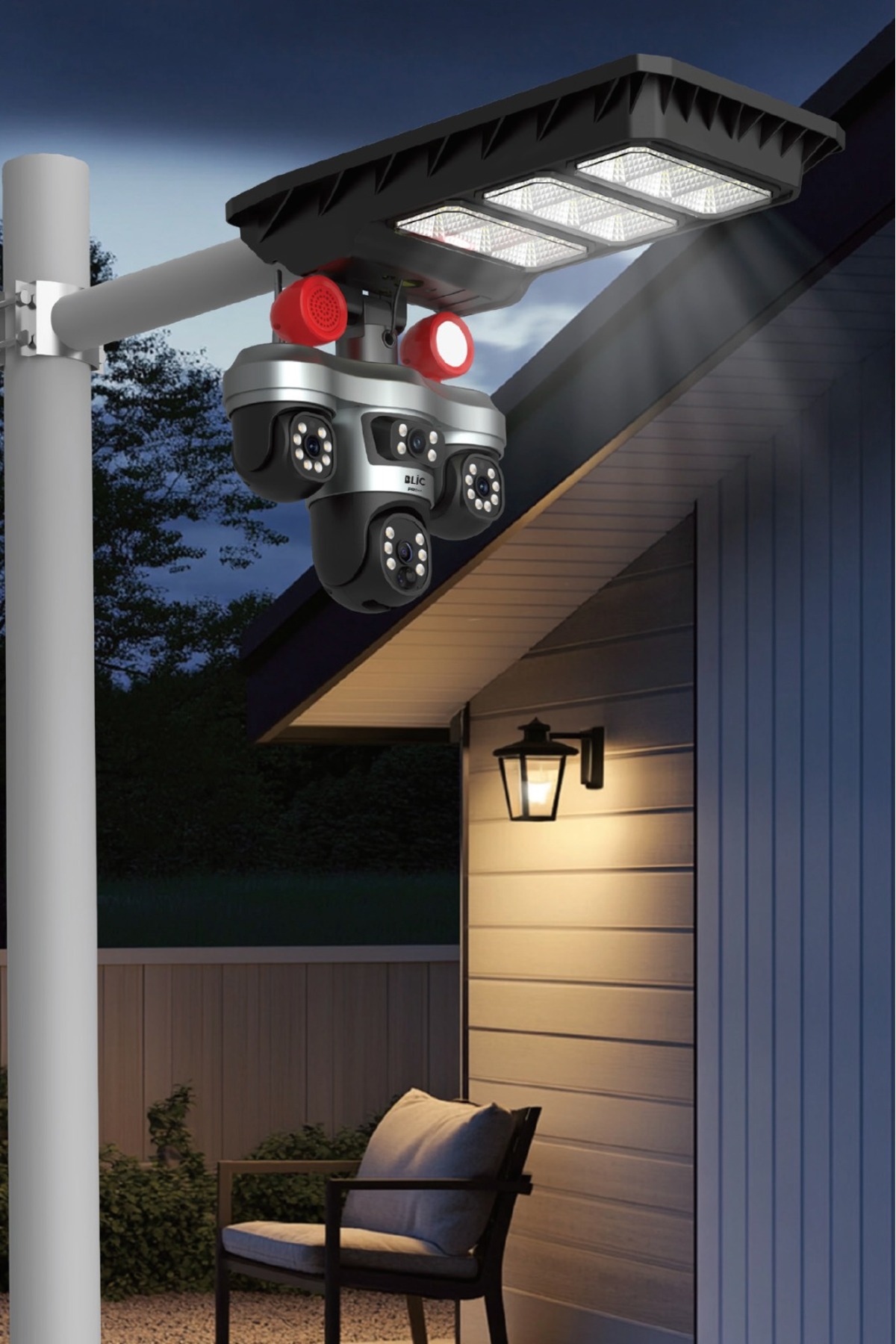 4G LTE, 13Watt 3+3+3 9mp Full HD Solar Panelli IP Kamera