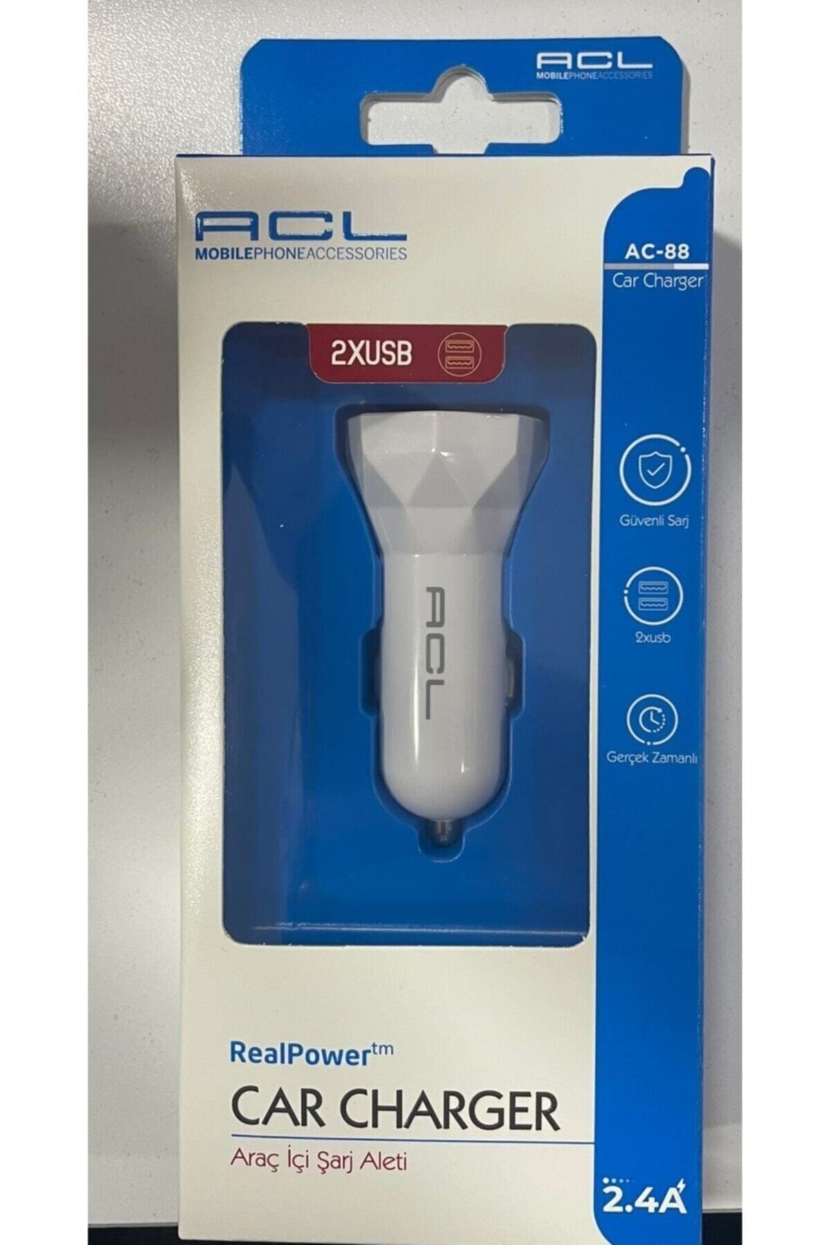 Ac-88 Araç Şarj Adaptörü ÇİFT GİRİŞLİ Type-c ve usb A girişli oto Şarj Aleti - çakmaklık