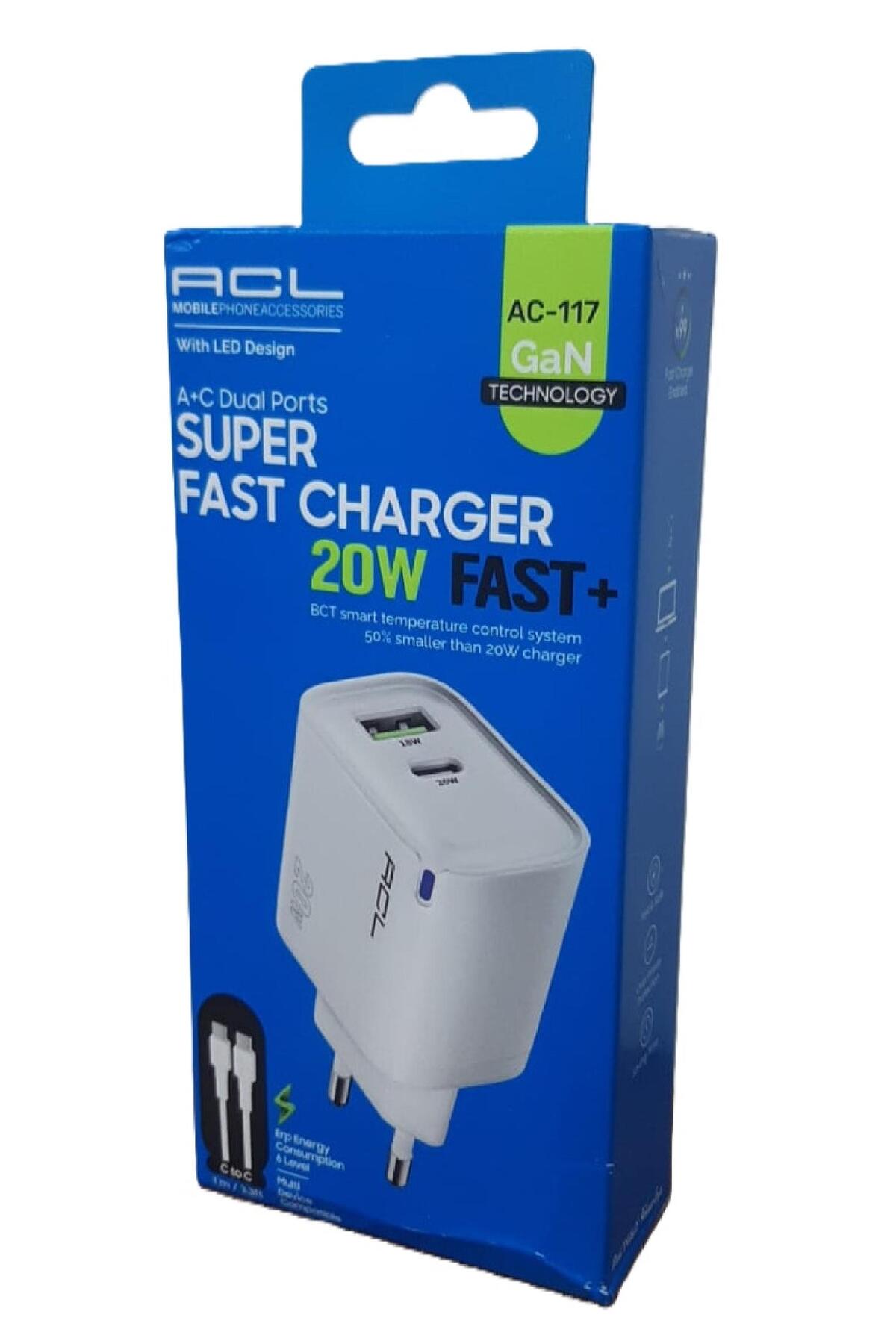 ACL AC-117 20W Qc 3,0 C To C Kablolu Gan Şarj Aleti