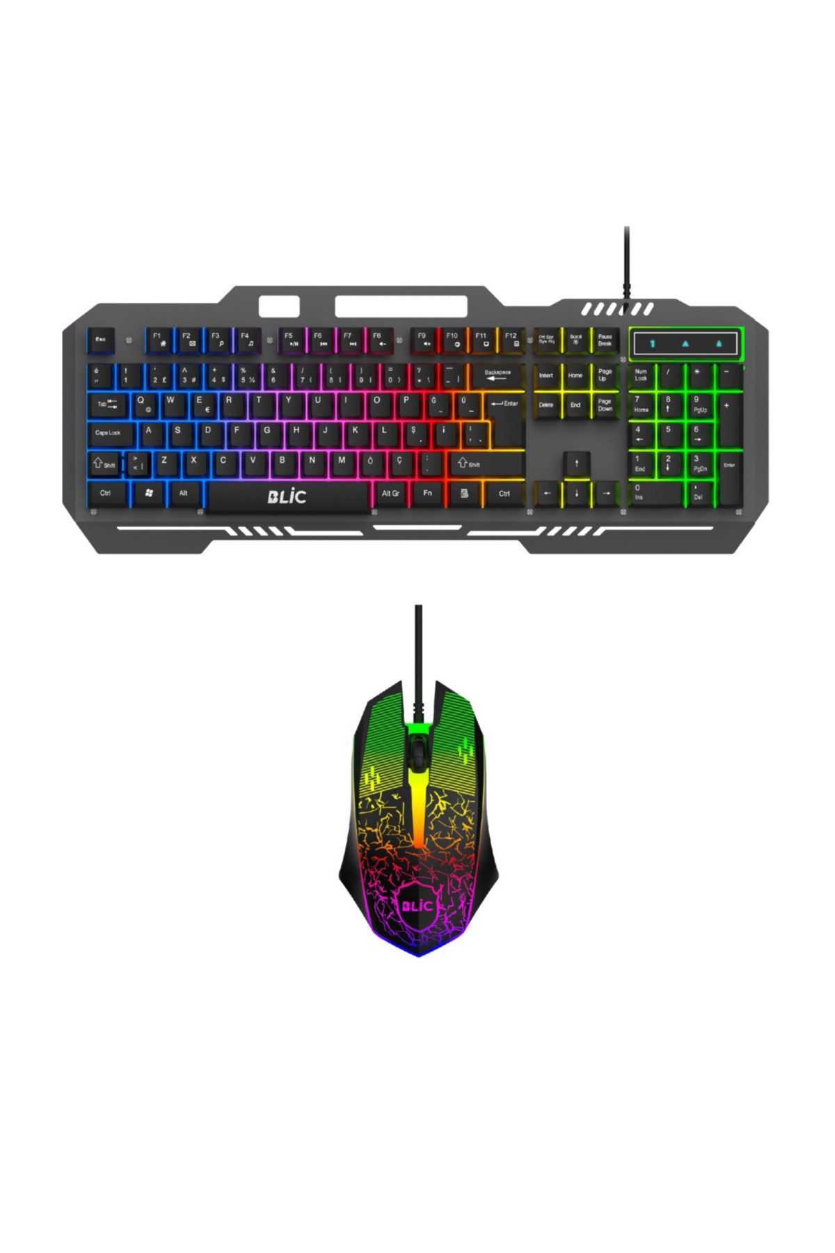 Al-NET Mekanik 105 Tuşlu | RGB LED Işıklı, Kablolu Oyun Klavyesi+Fare