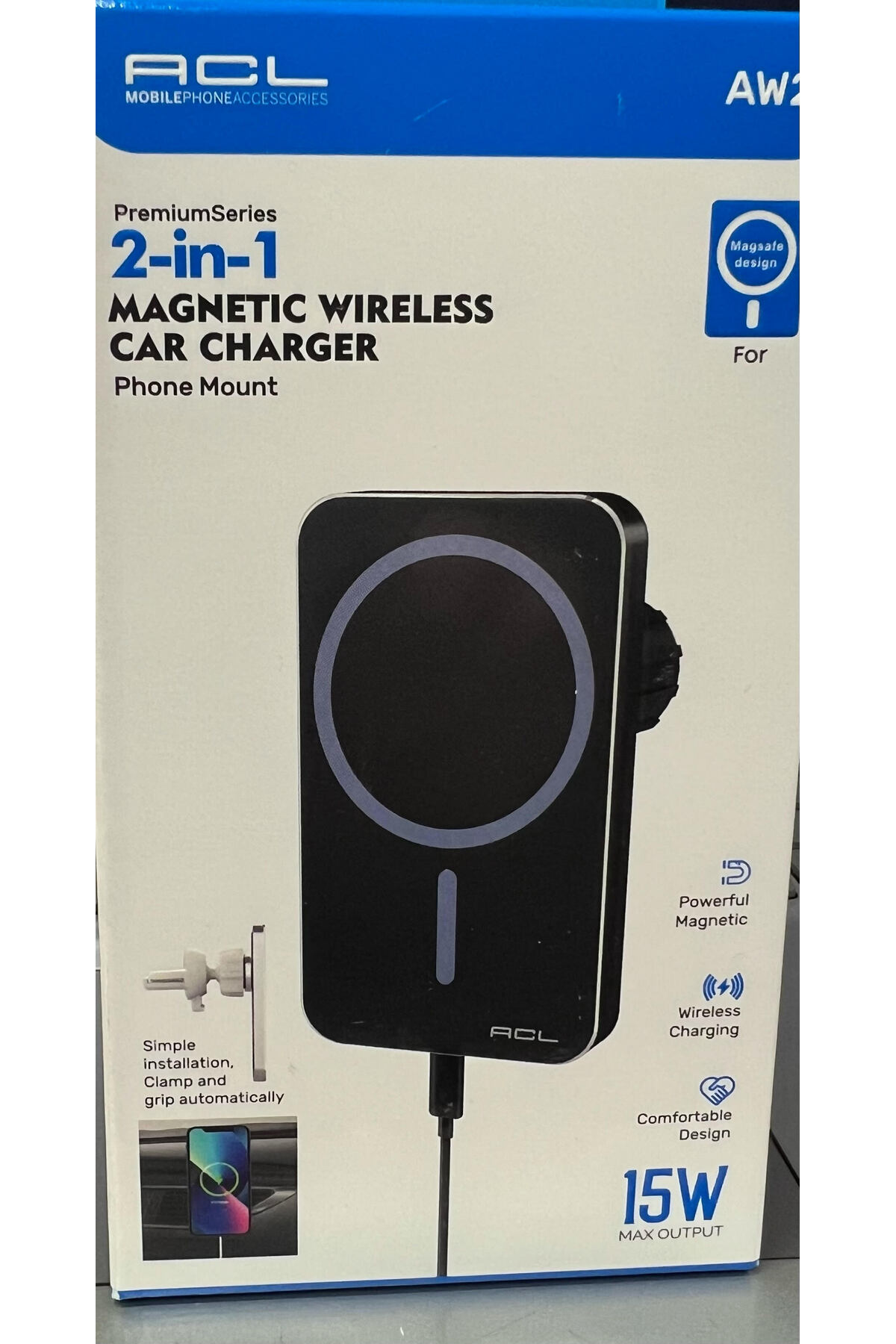 Araç Telefon Tutucu Kablosuz ve Şarj Cihazı AW2 2in1 15W