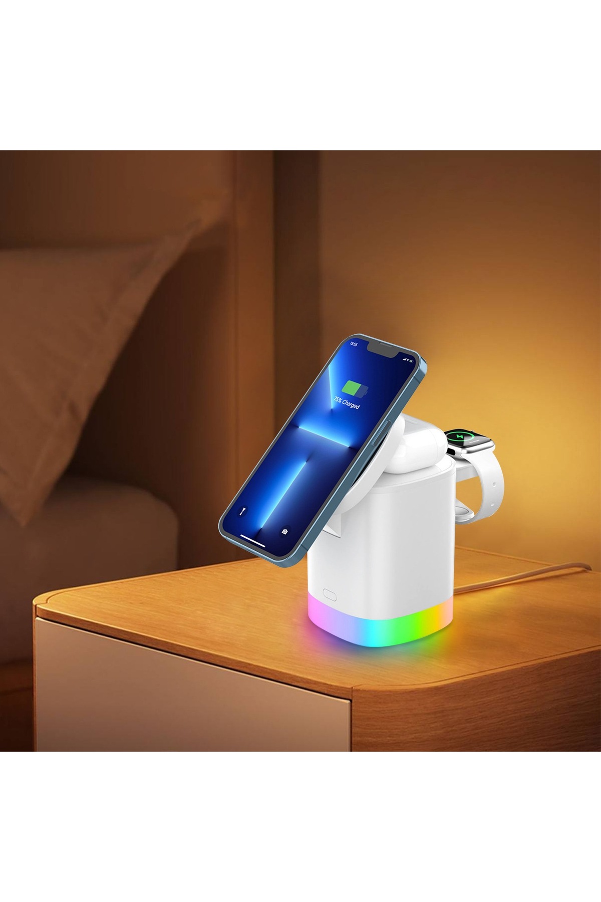 AW13 3In1 15 Watt Kaanabilir Wireless Şarj Standı