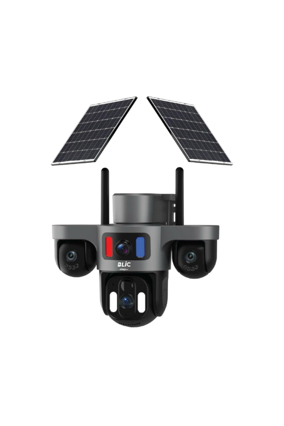 BLM-95 4G Çift Solar Panelli 9MP IP Güvenlik Kamerası - 3 Lensli Full HD Hareketli Kamera