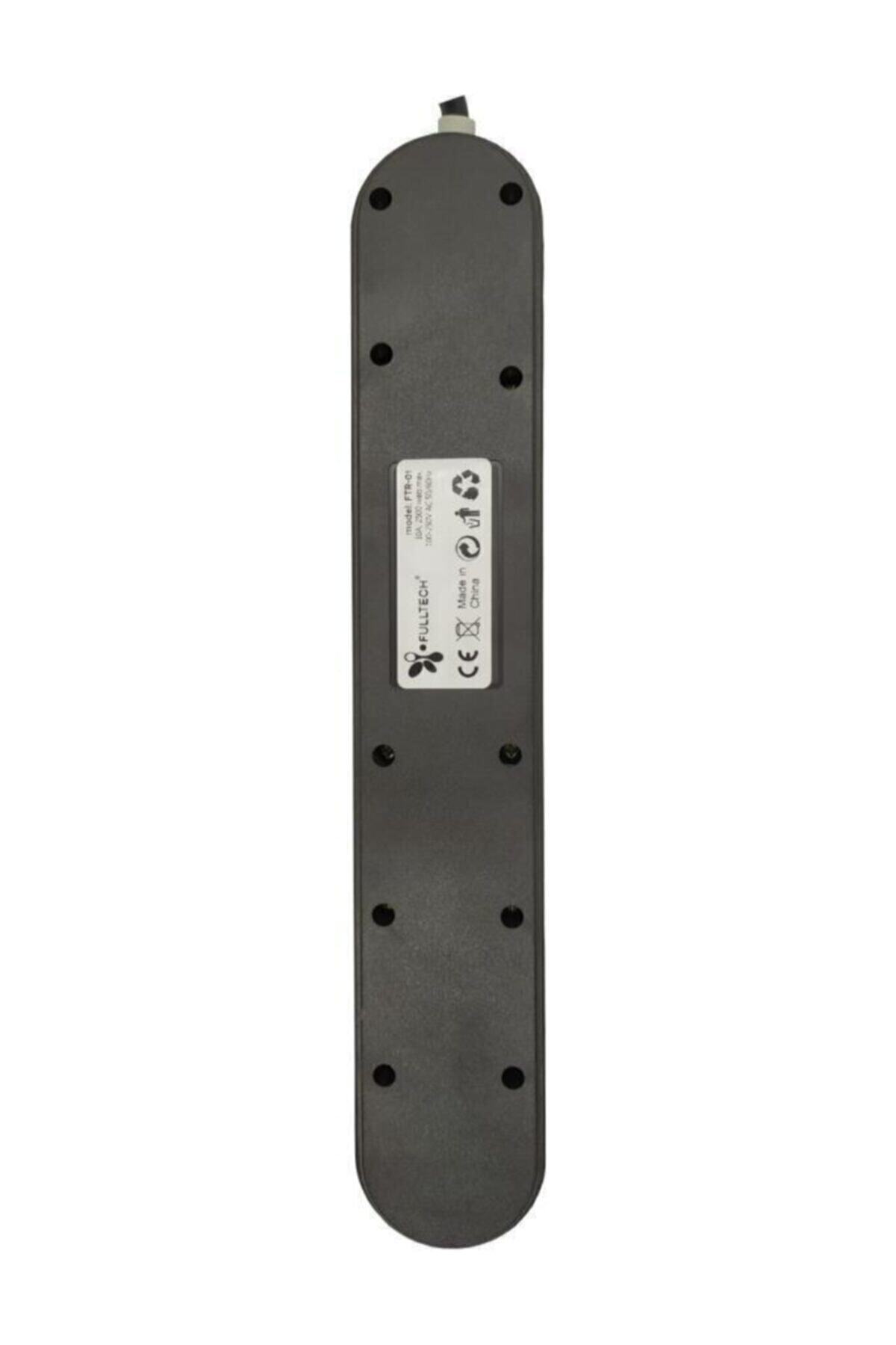 Ftr-01 4 Lü Siyah-gri-beyaz Anahtarlı 3 Usb Li Akım Korumalı Grup Priz 2 M