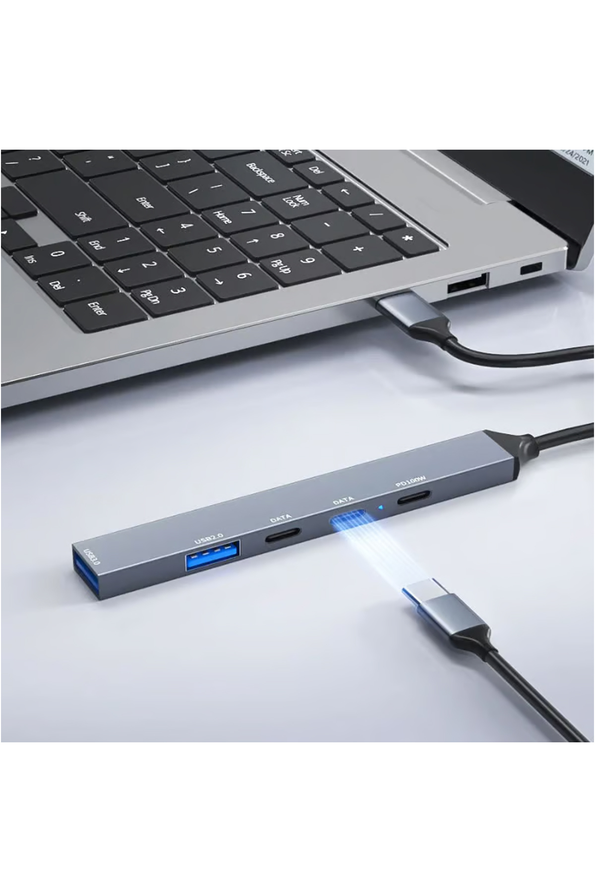 PD 100W 5in1 Type-C to USB Çoklayıcı Çevirici Hub 5 Port / 2xUSB / 3xType-C